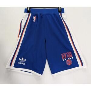 Mens Adidas NBA New York KNICKS Official Basketball‎ Shorts Blue Size Small S